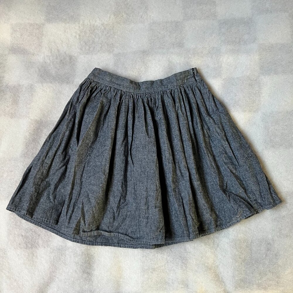 American Apparel Charcoal Chambray Full Mini Skirt – Size XS